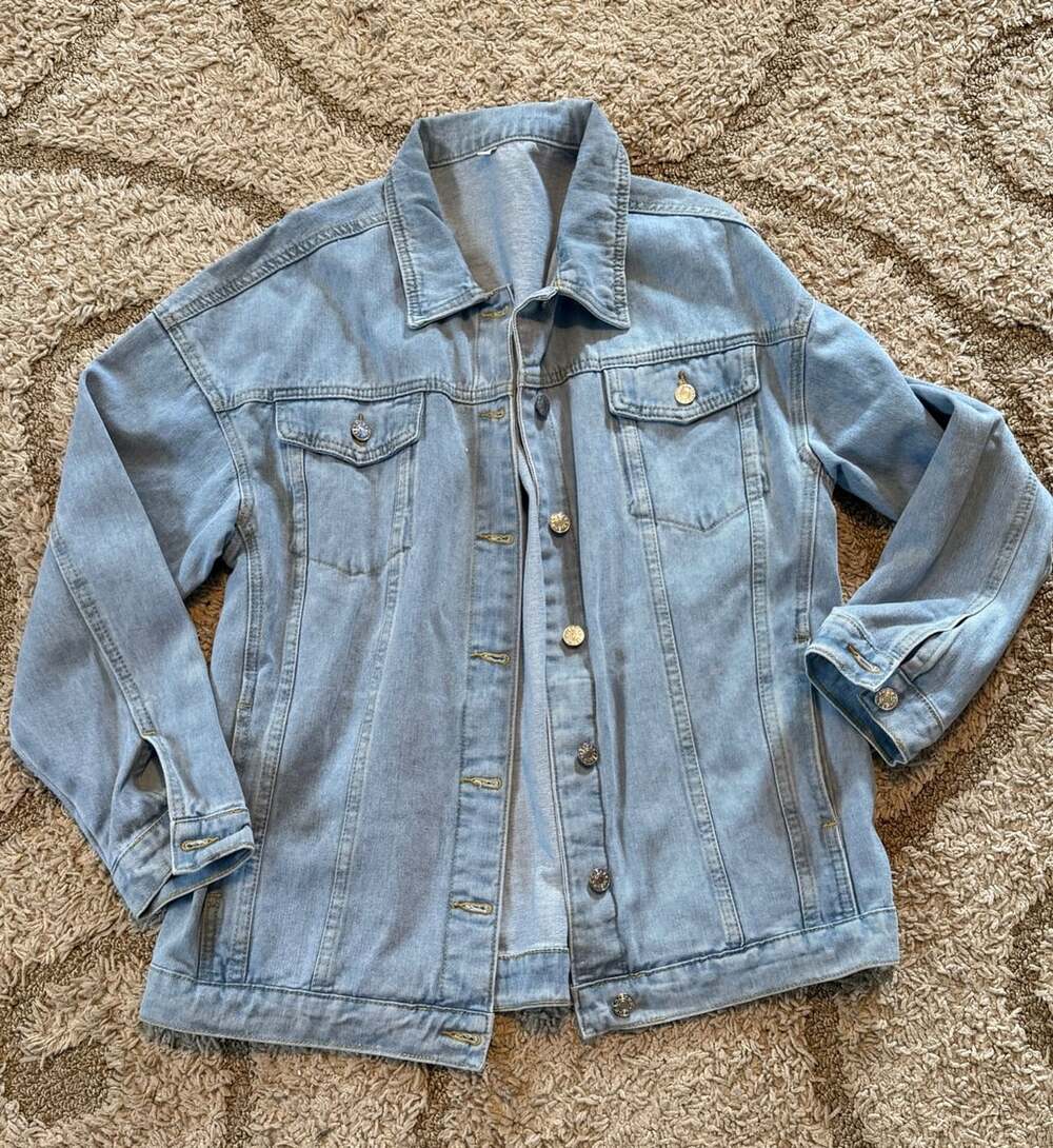 Fashion Denim Jacket Size S Light Wash Button Front
